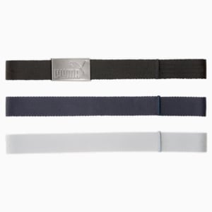 Six Pack Webbing Men's Golf Belt, Puma Black-Bright White