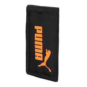 PUMA Tri-Fold Unisex Wallet, Puma Black-Vibrant Orange