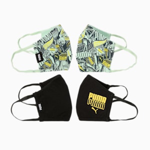 PUMA Youth Face Mask II, Mist Green-Puma Black, extralarge-IND