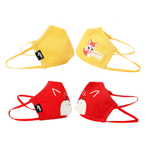 PUMA Kid's Face Mask II, Spectra Yellow-High Risk Red