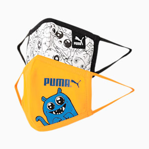 Monsters Youth Face Masks Pack of 2, Puma Black-Zinnia-Monster, extralarge-IND