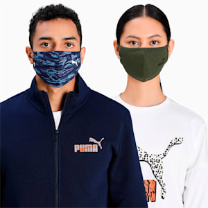 PUMA Camo Face Mask Pack of 2, Forest Night-Peacoat-camo, extralarge-IND