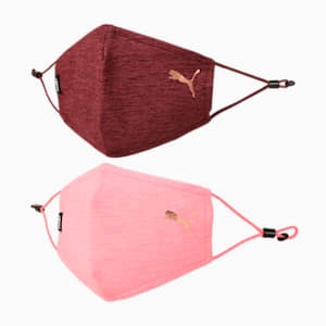 Elev. Heath Mask Pack of 2, Luminous Peach Heather-Burgundy Heather