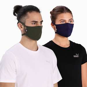 PUMA Face Mask With Headband Pack of 2, Forest Night-Peacoat, extralarge-IND
