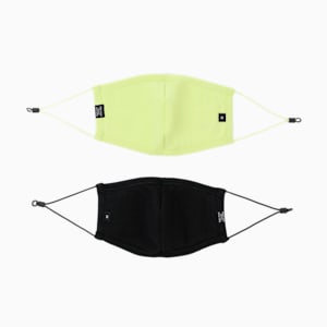 PUMA Face Mask Pack of 2, Puma Black-Sunny Lime-Pink Lady, extralarge-IND