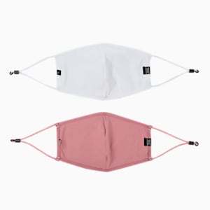 PUMA Running Face Mask Pack of 2, Puma White-Foxglove, extralarge-IND