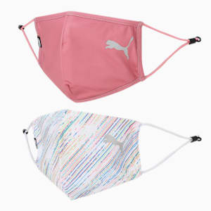 PUMA Running Face Mask Pack of 2, Puma White-Foxglove, extralarge-IND