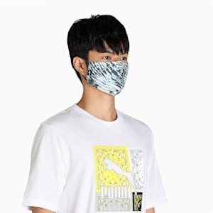 PUMA Run Graphic Face Mask Pack of 2, PUMA Black-Mineral Blue-AOP, extralarge-IND