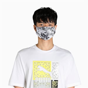 PUMA Run Graphic Face Mask Pack of 2, PUMA Black-Mineral Blue-AOP, extralarge-IND