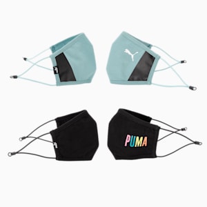 PUMA SWxP Face Mask Pack of 2, PUMA Black-Nitro Blue-AOP, extralarge-IND