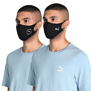 PUMA Running Face Mask Pack of 2, PUMA Black-PUMA White, extralarge-IND