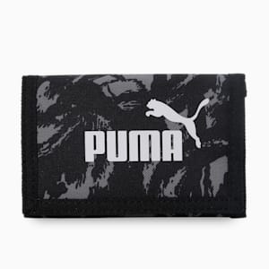 PUMA Phase Printed Wallet, PUMA Black-Concrete Gray AOP, extralarge-IND