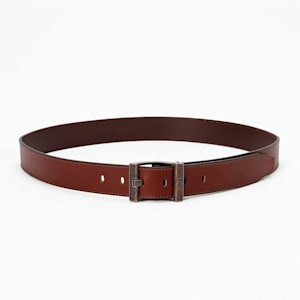 Classic Leather Belt, Chocolate Brown-brass dark, extralarge-IND