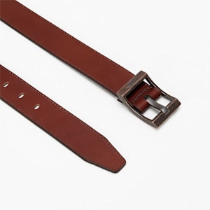 Classic Leather Belt, Chocolate Brown-brass dark
