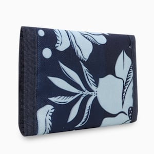 PUMA Phase Printed Unisex Tri-Fold Wallet, PUMA Navy-Flower AOP, extralarge-IND