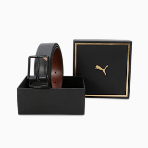 KNIT Leather Belt, PUMA Black-Tan, extralarge-IND
