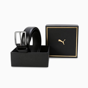 SIGNATURE Leather Belt, PUMA Black-Gunmetal, extralarge-IND