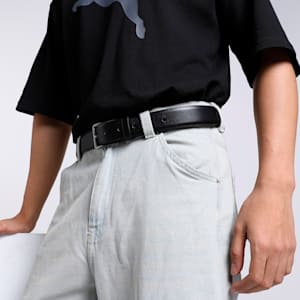 SIGNATURE Leather Belt, PUMA Black-Gunmetal, extralarge-IND
