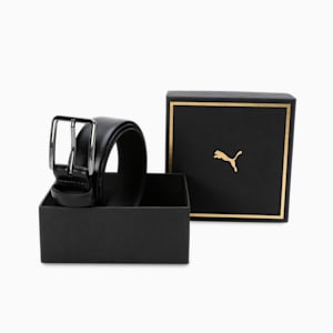 EDGE Leather Belt, PUMA Black-Silver, extralarge-IND