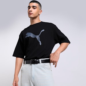 EDGE Leather Belt, PUMA Black-Silver, extralarge-IND