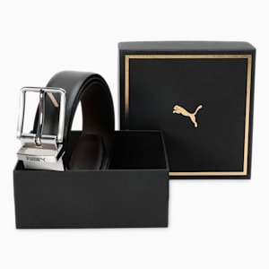 LISBON Reversible Leather Belt, PUMA Black-Chocolate, extralarge-IND