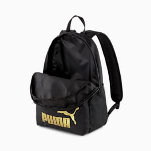 Phase Backpack, Puma Black-Golden logo