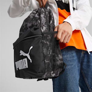 Phase Printed Unisex Backpack, PUMA Black-Camo Tech AOP, extralarge-IND