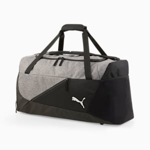 Bolso deportivo mediano teamFINAL, Puma Black-Medium Gray Heather, extralarge