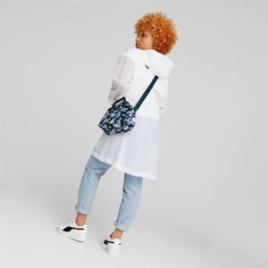 Core Pop Boxy Cross Body Bag, Dark Night-floral AOP