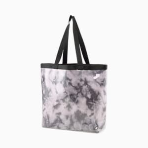 ウィメンズ コア トランスペアレント トートバッグ 21L, PUMA Black-Cloud AOP