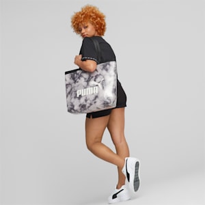 ウィメンズ コア トランスペアレント トートバッグ 21L, PUMA Black-Cloud AOP