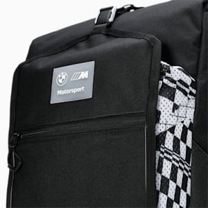 BMW M Motorsport Statement Unisex Backpack, PUMA Black-AOP, extralarge-IND