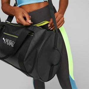 PUMA Fit Duffel Bag, Puma Black-Yellow Burst, extralarge