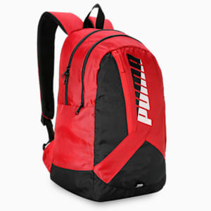 Colorblock School Backpack, Burnt Red-PUMA Black, extralarge-IND