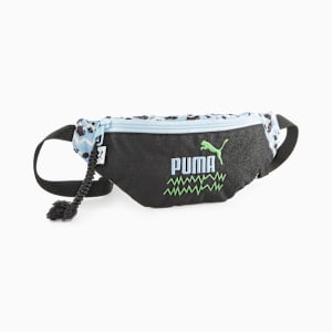 Mixmatch Youth Waist Bag, PUMA Black-Sky Blue-AOP, extralarge-IND
