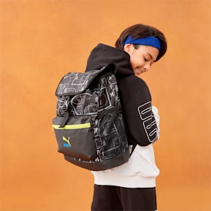 キッズ フューチャー ボーラー バックパック 18.5L, PUMA Black-AOP, extralarge-JPN