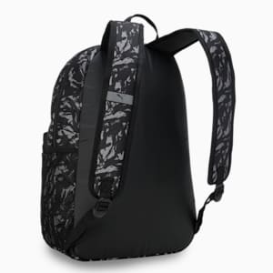 PUMA Phase Printed Backpack, PUMA Black-Concrete Gray AOP, extralarge-IND