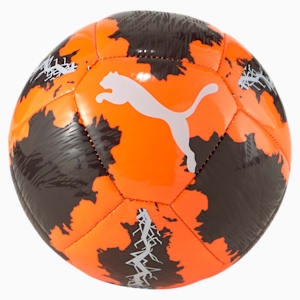 PUMA Spin Mini Soccer Ball, Shocking Orange-Puma Black-Puma White, extralarge
