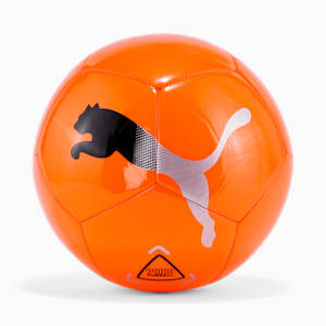 Ballon icône, Orange choquant-Noir Puma-Argent métallisé