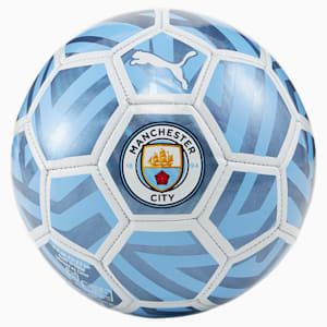 Manchester City Mini Fan Soccer Ball, PUMA White-Team Light Blue, extralarge