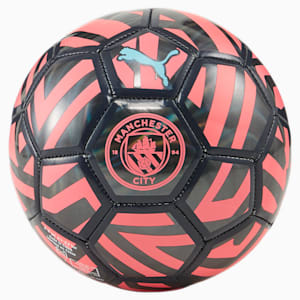 Manchester City Mini Fan Soccer Ball, PUMA Black-Sunset Glow, extralarge