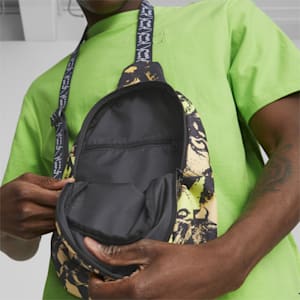 Basketball Unisex Crossbody Bag, Yellow Blaze-AOP, extralarge-IND