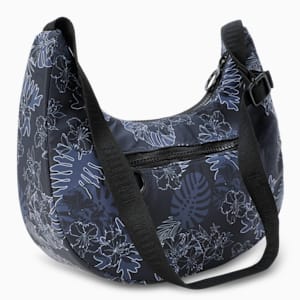 PUMA Tropical Print Women's Shoulder Bag, PUMA Black-AOP, extralarge-IND