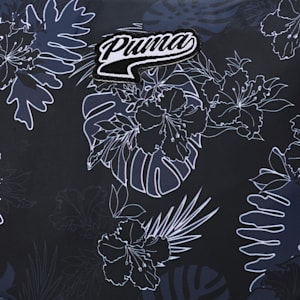 PUMA Tropical Print Women's Shoulder Bag, PUMA Black-AOP, extralarge-IND