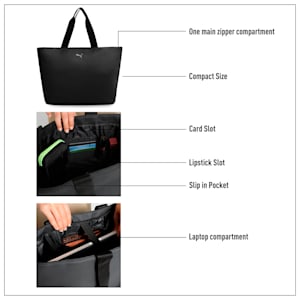 Women's Premium Shopper Bag, PUMA Black, extralarge-IND