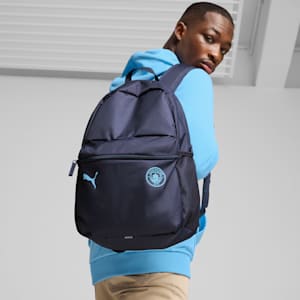Manchester City ftblESSENTIALS Backpack, PUMA Navy-Team Light Blue, extralarge