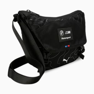 BMW M Motorsport Statement Unisex Small Messenger Bag, PUMA Black-AOP, extralarge-IND