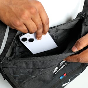BMW M Motorsport Statement Unisex Small Messenger Bag, PUMA Black-AOP, extralarge-IND