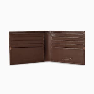 PUMA Leather Stripe Unisex Bi-Fold Wallet, Chocolate, extralarge-IND