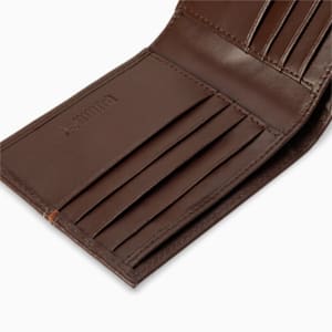 PUMA Leather Stripe Unisex Bi-Fold Wallet, Chocolate, extralarge-IND